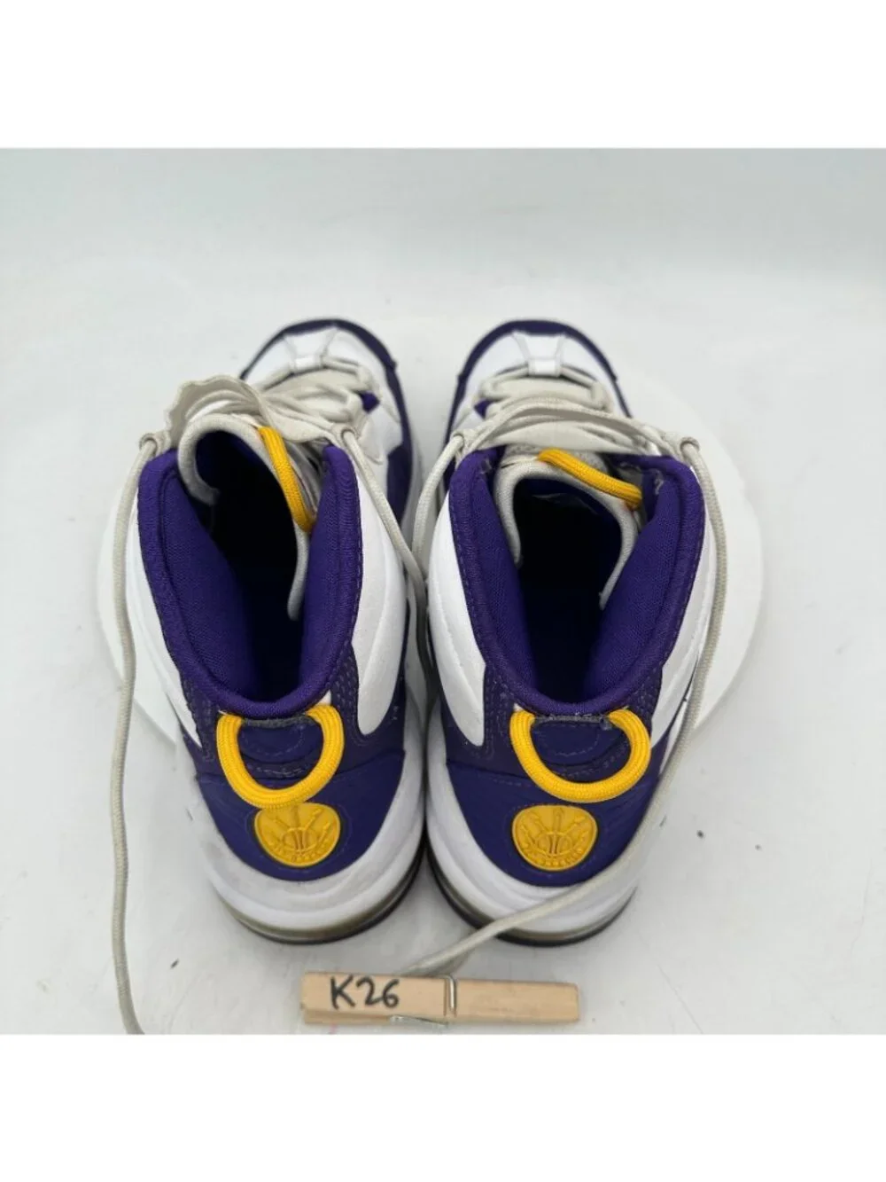 Nike Air Max Uptempo Lakers Derek Fisher Men Sz 10 311090-103 White Purple Shoes
